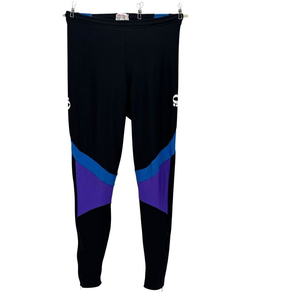 Vintage Pearl Izumi Womens 10 Pants Pull On Drawstring Fitted Zipper Ankle Black